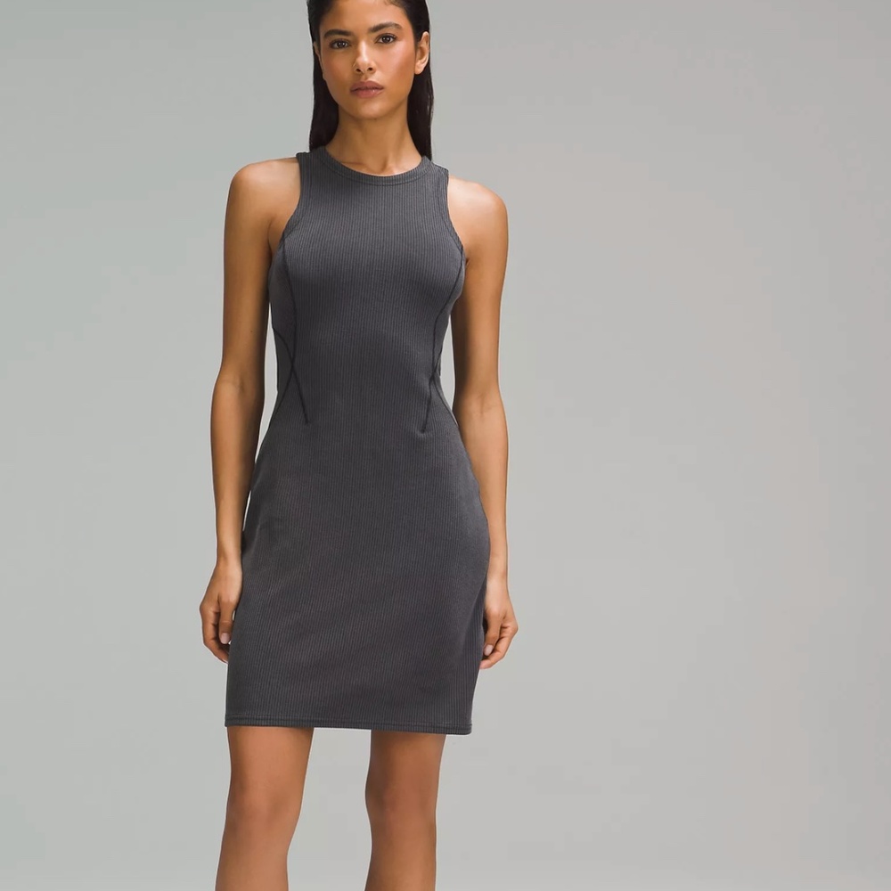 Ribbed Softstreme Slim-Fit Tank Dress - Black